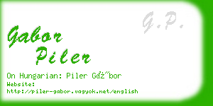 gabor piler business card